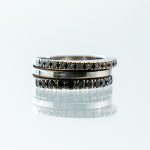 ANELLO FASCIONE DAMIANI DIAMANTI NERI E BIANCHI