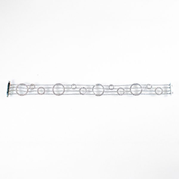 BRACCIALE PENTAGRAMMA ORO BIANCO CON DIAMANTI