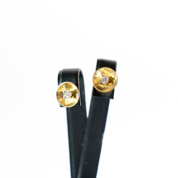 ORECCHINI A BOCCOLA ORO GIALLO E DIAMANTI
