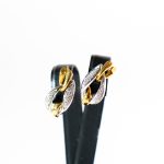 ORECCHINI UNOAERRE ORO GIALLO E BIANCO CON DIAMANTI