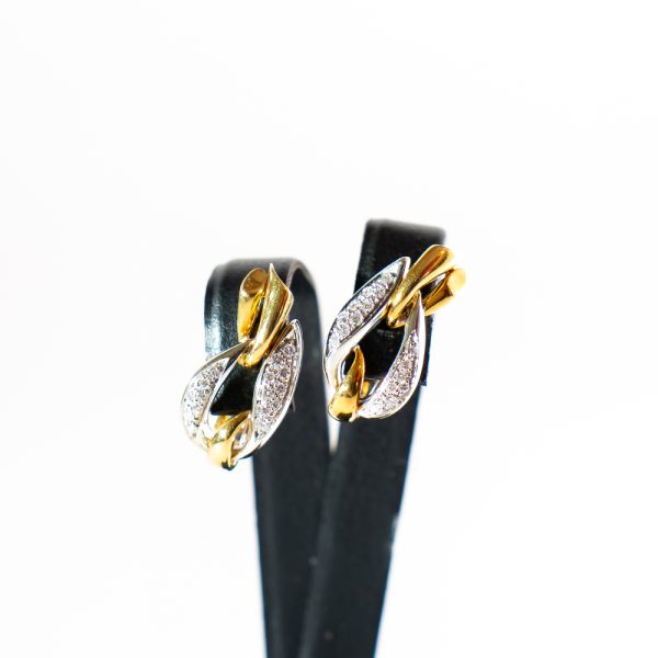 ORECCHINI UNOAERRE ORO GIALLO E BIANCO CON DIAMANTI