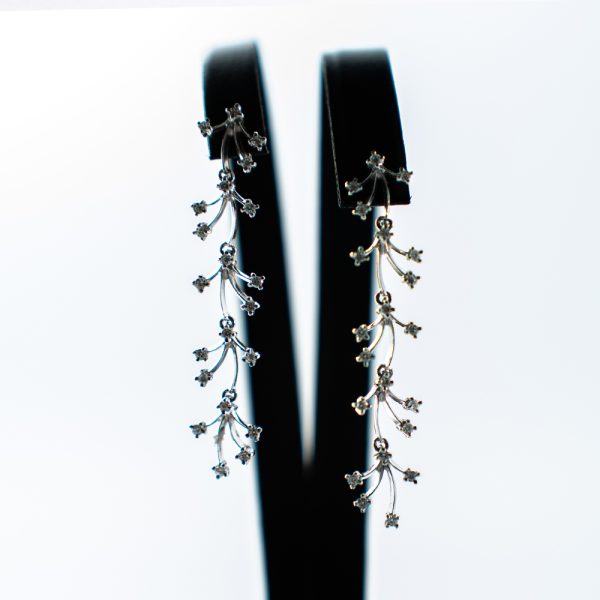 ORECCHINI MAESTRI ORAFI VALENZANI ORO BIANCO E DIAMANTI